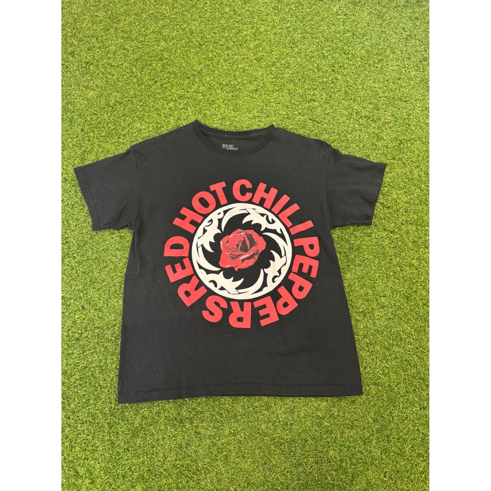 Red Hot Chili Peppers Rose Logo Graphic T-Shirt Black Mens Small 2022 Band Tee
